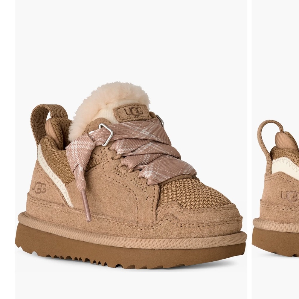 New authentic Ugg Lomel sand suede shearling sneakers size 10